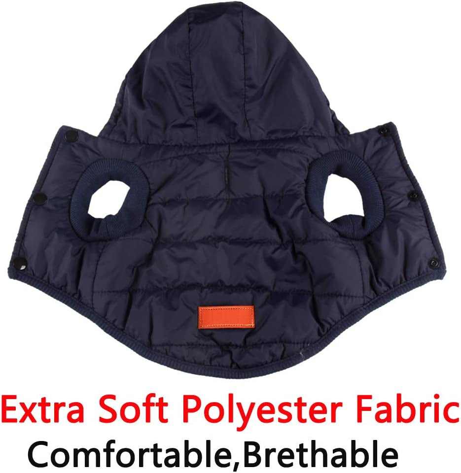 Fleece Lining Extra Warm Dog Hoodie Winter Jacket for Small Dogs