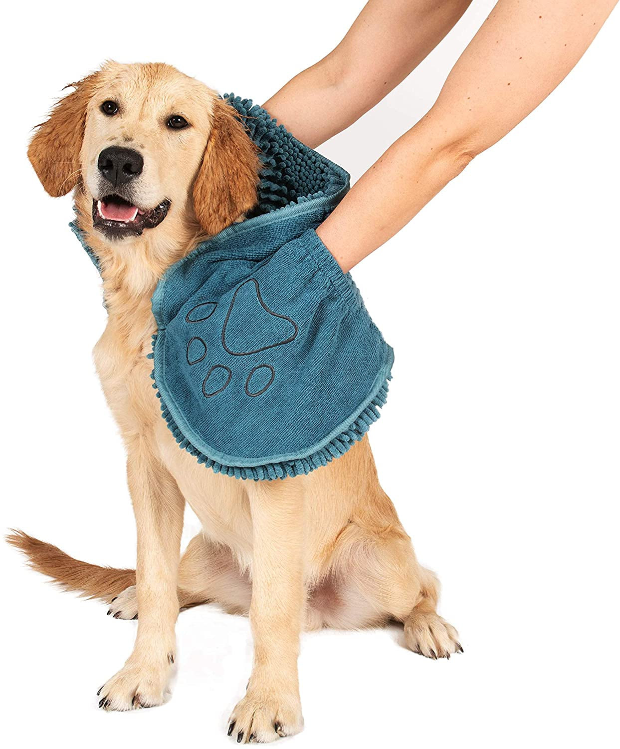 Professional Product Title: "Premium Microfiber Dog Towels - Ultra Absorbent, Quick Drying, and Machine Washable - Essential Bathing Supplies for Dogs and Cats - Blue 13X31""