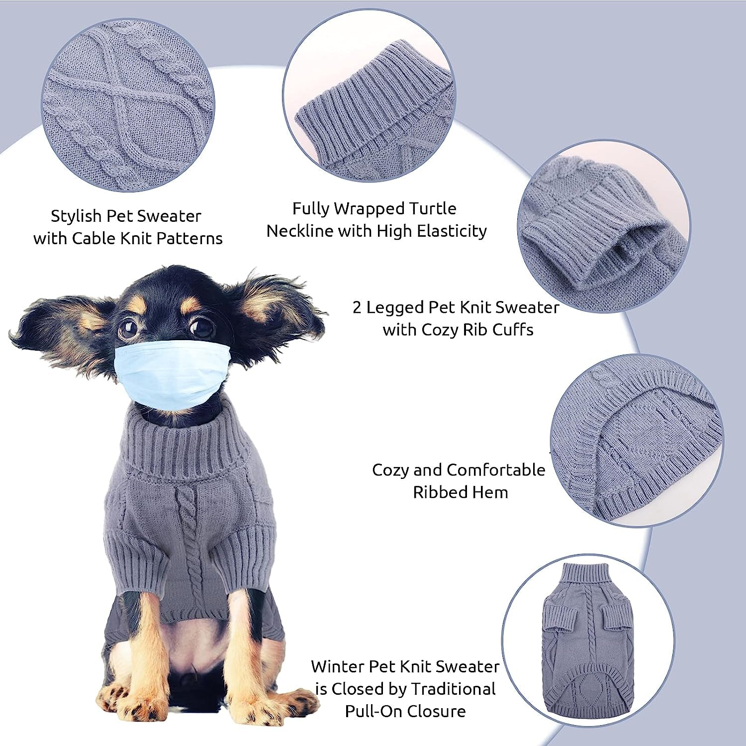 Small Dog Pullover Sweater Cold Weather Knitwear Turtleneck