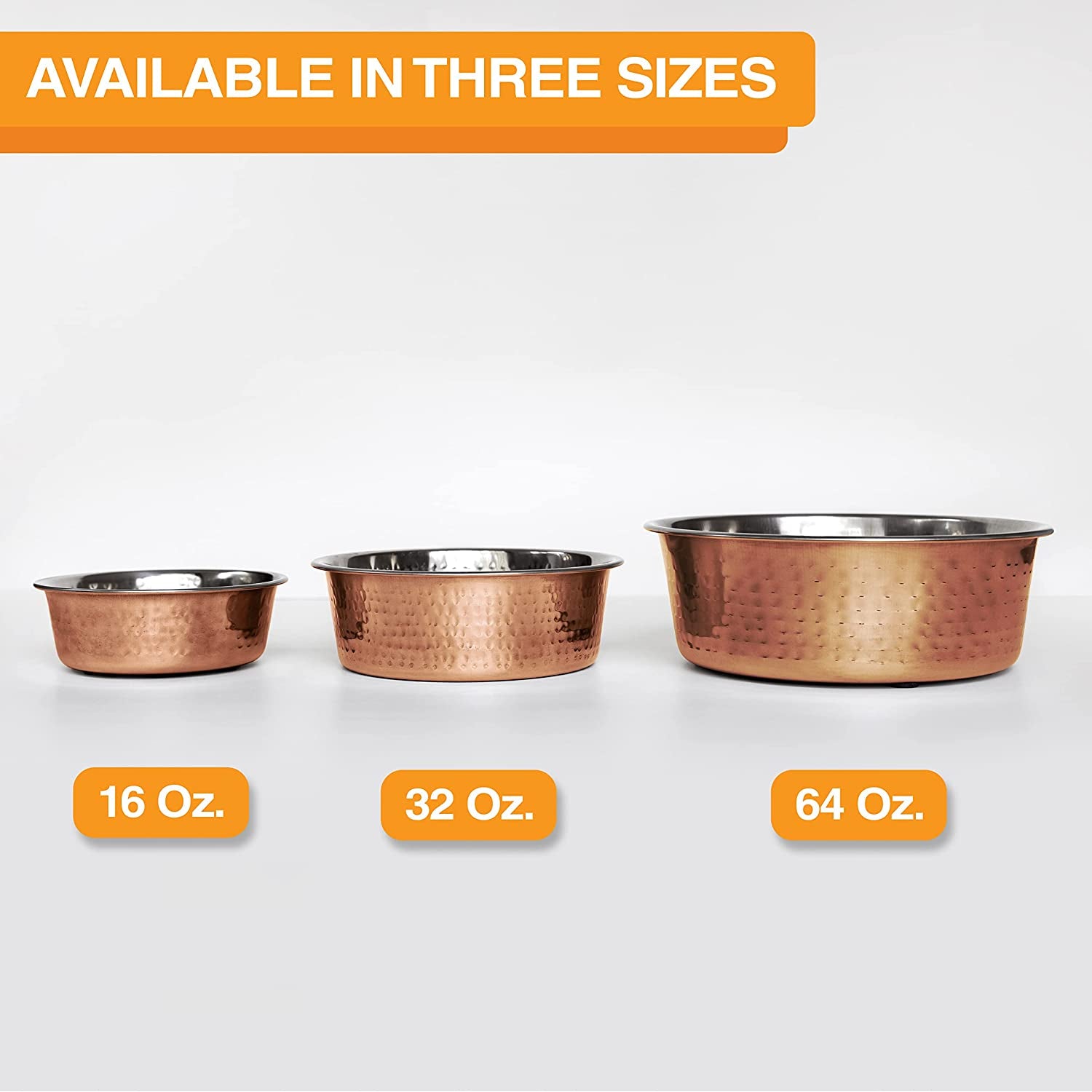 "Exquisite Hammered Copper Bowls - Elegant and Stylish Pet Dishes for Dogs and Cats (Small)"