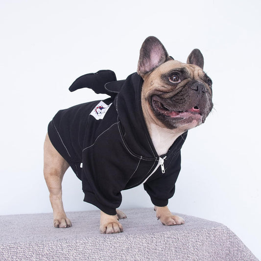 "Christmas and Halloween Dog Costumes - Stylish Animal Hoodies for Medium-Sized Dogs: Ideal for French Bulldogs, English Bulldogs, Pugs, Pitbulls, and Boston Terriers - Color: Black, Size: Large"