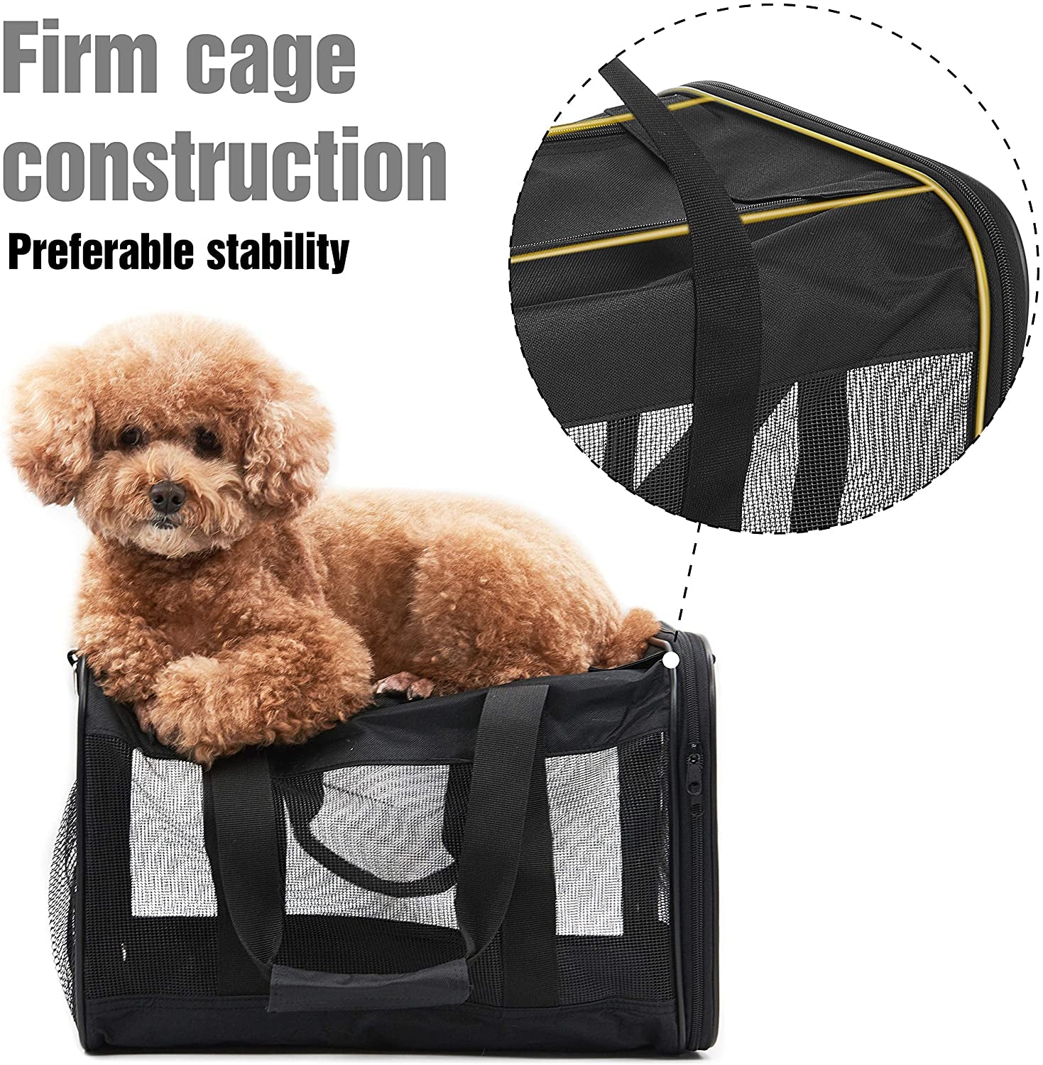 "Travel in Style and Comfort with the Scratchme Pet Travel Carrier - Perfect for Cats, Small Dogs, Kittens, and Puppies - Airline Approved and Collapsible!"