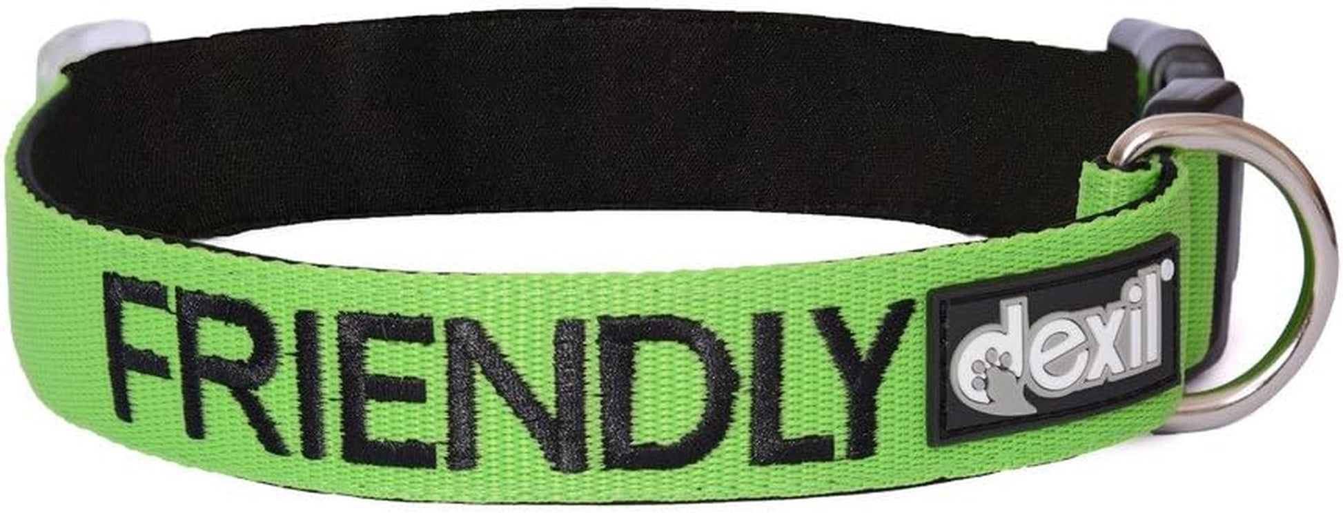 "Stay Safe with Friendly: Green Color Coded Dog Collar - Alert Others to Your Dog's Presence!"