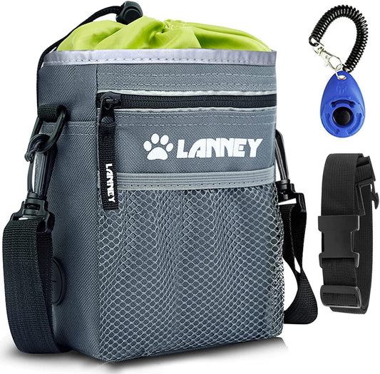 Dog Treat Pouch Treat Bag with Adjustable Belt & Poop Bag Dispenser
