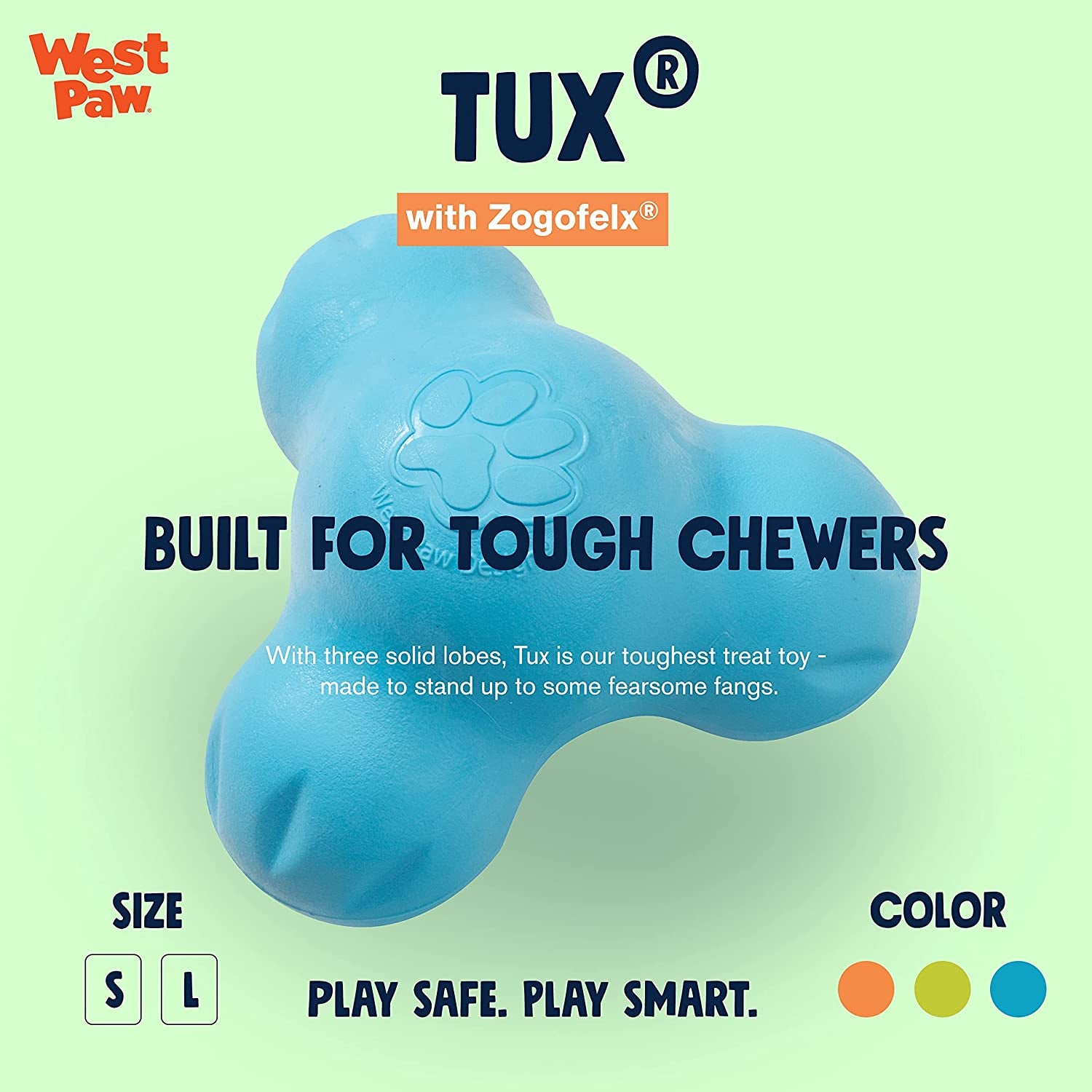 Professional title: "Durable Aqua Zogoflex Tux Interactive Treat Dispensing Dog Chew Toy for Aggressive Chewers - Small Size"