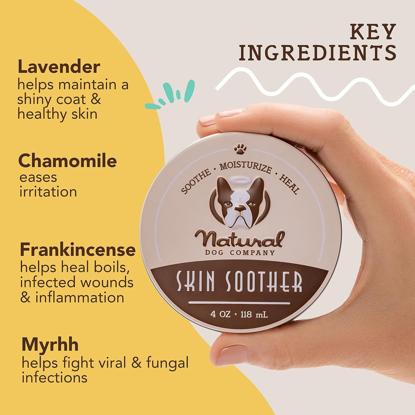 Professional Product Title: "Dog Skin Soother: 4 Oz Tin for Allergy and Itch Relief, Moisturizer for Dry Skin, Ultimate Healing Balm, and Rash Cream"