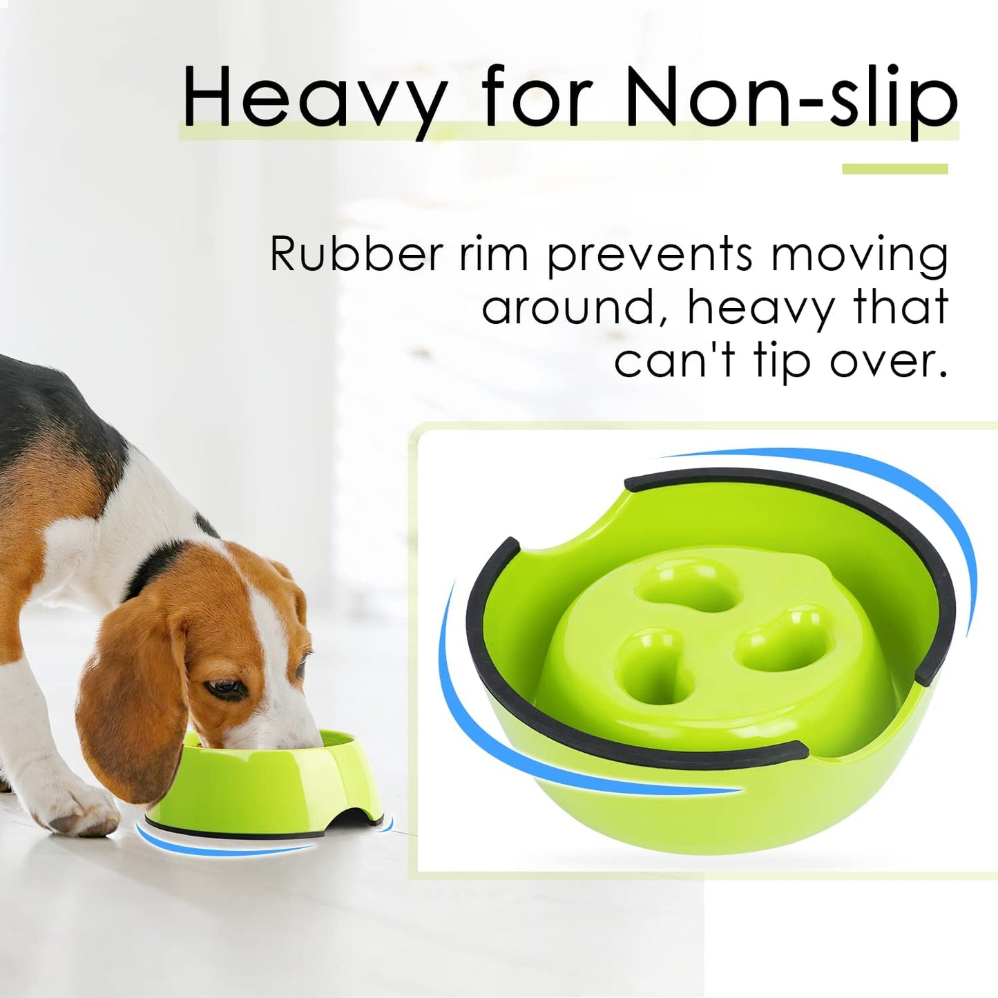 Professional Title: "Premium Slow Feeder Dog Bowl - 1.5 Cup Capacity for Small to Medium Breeds - Promotes Healthy Eating and Prevents Gulping - Interactive Bloat Prevention - Non-Slip Design - Green"