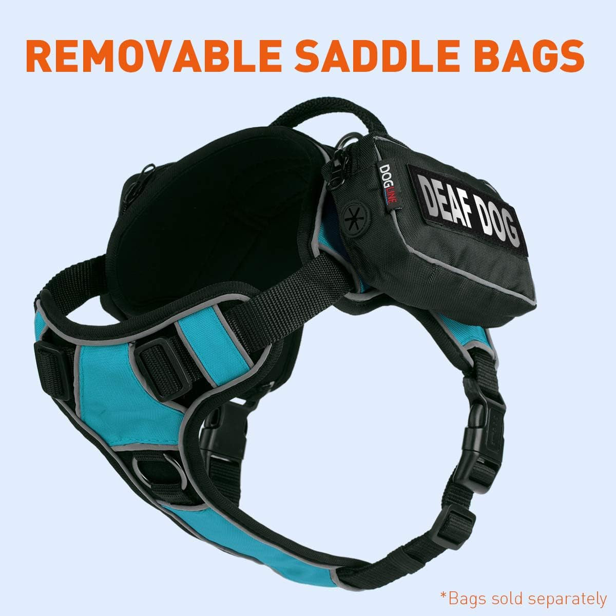 "Ultimate Comfort and Control: Quest No-Pull Dog Harness with Reflective Patches, Quick Release Buckles, and Handle - Perfect for Deaf Dogs! (Teal, 25-31 Inches)"