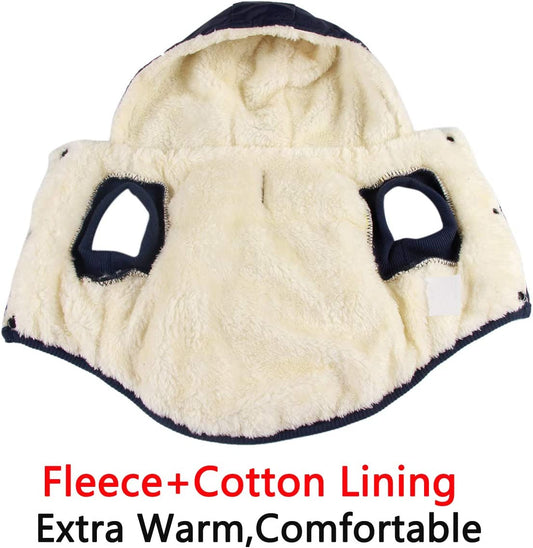 Fleece Lining Extra Warm Dog Hoodie Winter Jacket for Small Dogs
