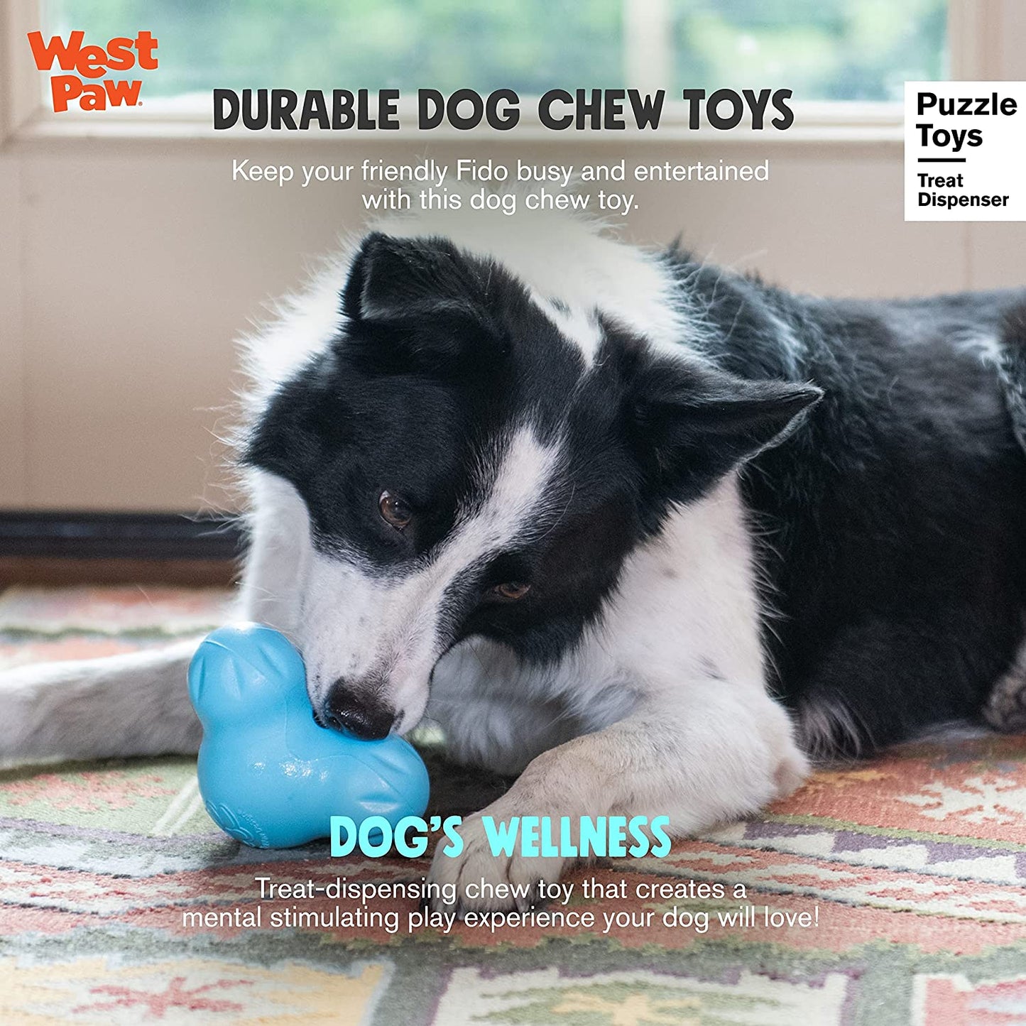 Professional title: "Durable Aqua Zogoflex Tux Interactive Treat Dispensing Dog Chew Toy for Aggressive Chewers - Small Size"