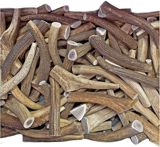 "Premium Elk Antler Dog Chews - All-Natural, Long-Lasting Bones | 1lb Pack | Naturally Shed Antlers | Ideal for Large and Medium Dogs"