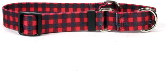 "Medium 20" Martingale Slip Collar in Buffalo Plaid Red"