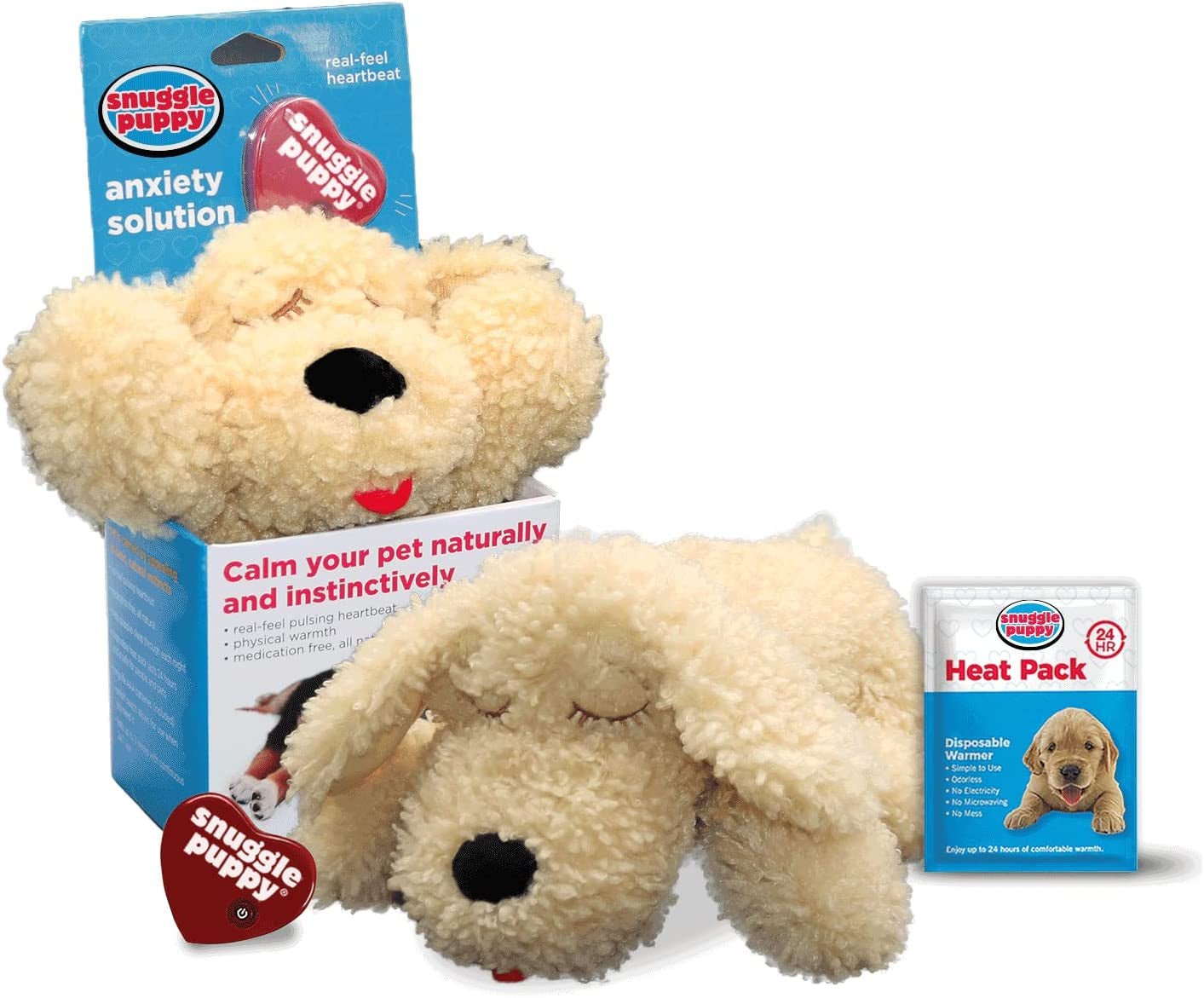 "Snuggle Puppy: The Ultimate Pet Anxiety Relief Toy for Dogs - Soothe, Calm, and Train Your Furry Friend with the Original Heartbeat Stuffed Toy!"