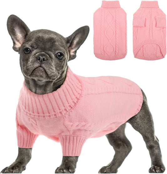 Small Dog Pullover Sweater Cold Weather Knitwear Turtleneck