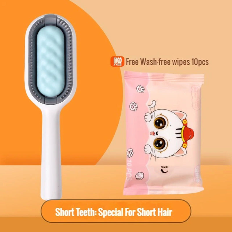 Professional Title: "Dual-Sided Pet Grooming Brush with Wipes - Effective Hair Removal for Cats and Dogs - Essential Accessories for Pet Care"